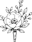 Flower Boutonniere SVG Delicate Botanical Sketch Vector