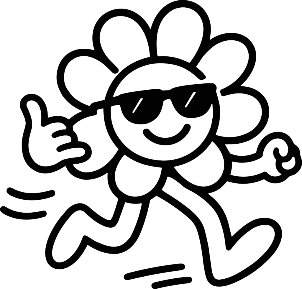 Flower Character SVG Cool Cartoon Vector