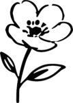 Flower With Leaves SVG Bold Outline Vector