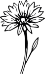 Flower With Stem SVG Bold Outline Vector