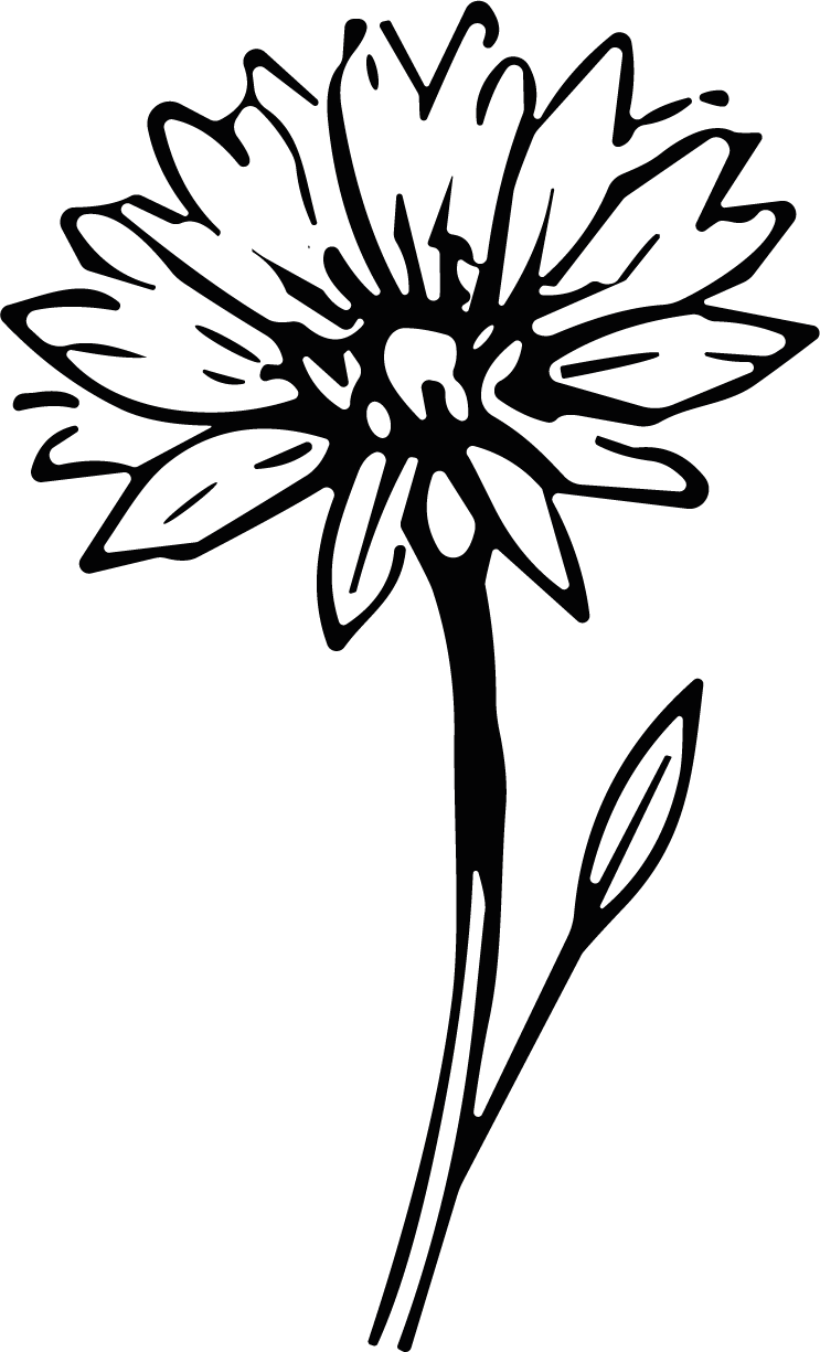 Flower With Stem SVG Bold Outline Vector - Image 1