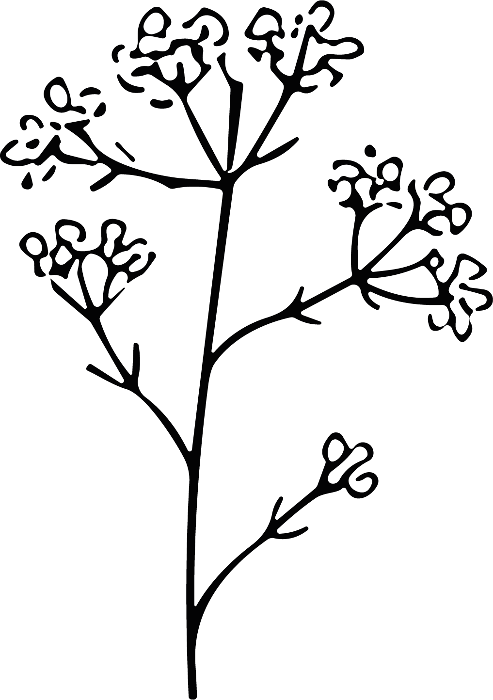Flowering Branch SVG Delicate Botanical Vector - Image 1