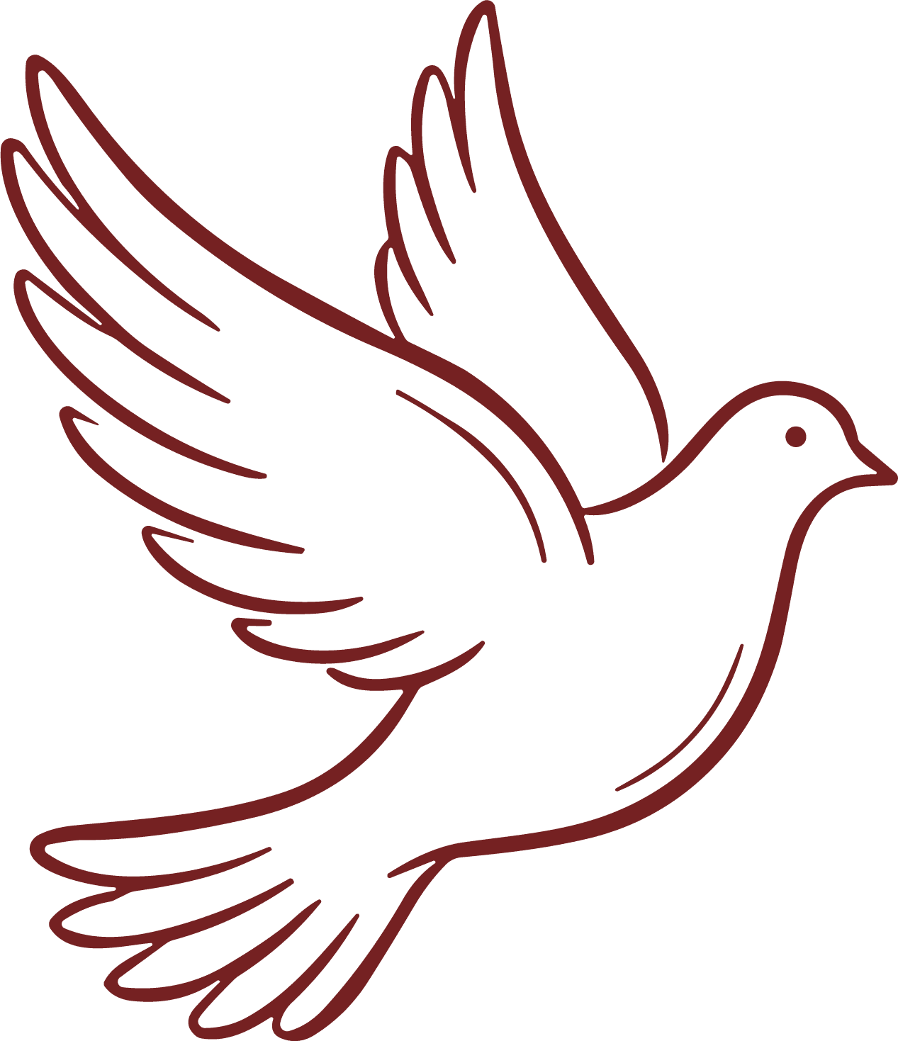 Flying Dove SVG Elegant Line Vector - Image 1