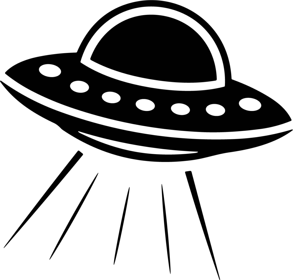 Flying Saucer SVG Beaming Abduction Vector