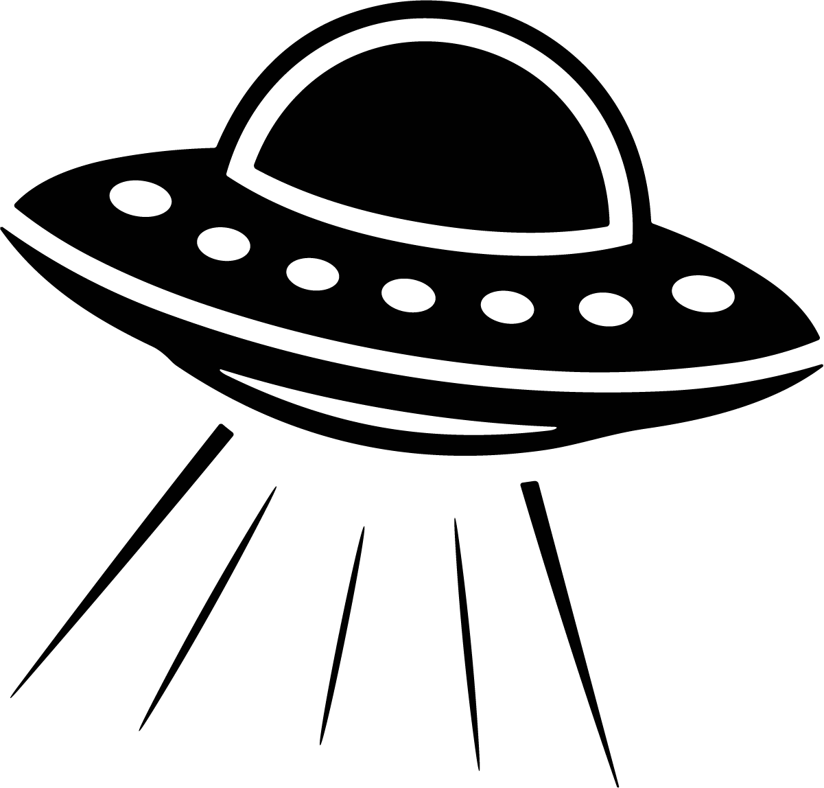 Flying Saucer SVG Beaming Abduction Vector - Image 1