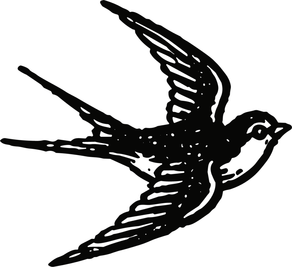 Flying Swallow SVG Bold Silhouette Vector