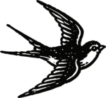 Flying Swallow SVG Bold Silhouette Vector