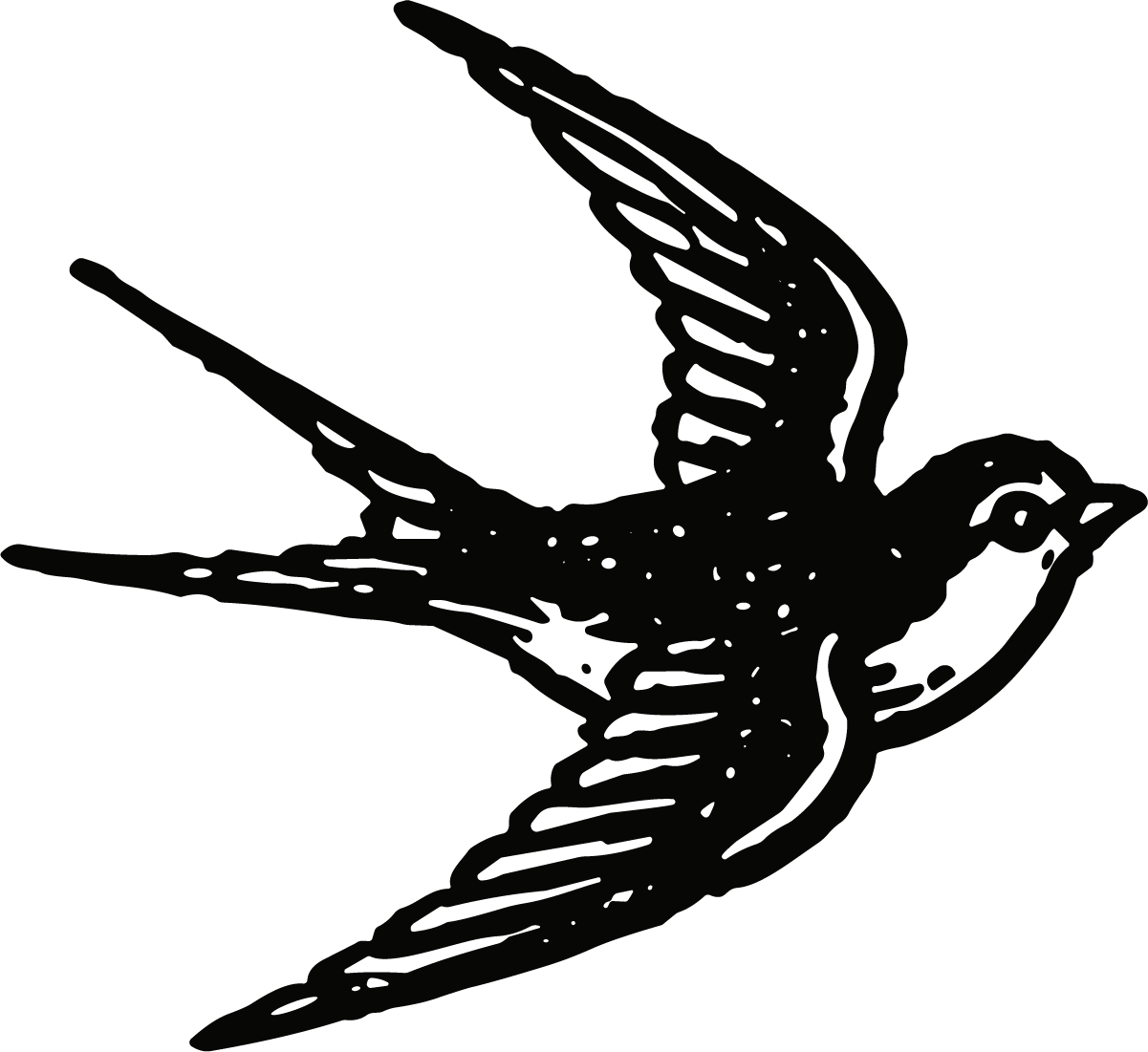 Flying Swallow SVG Bold Silhouette Vector - Image 1