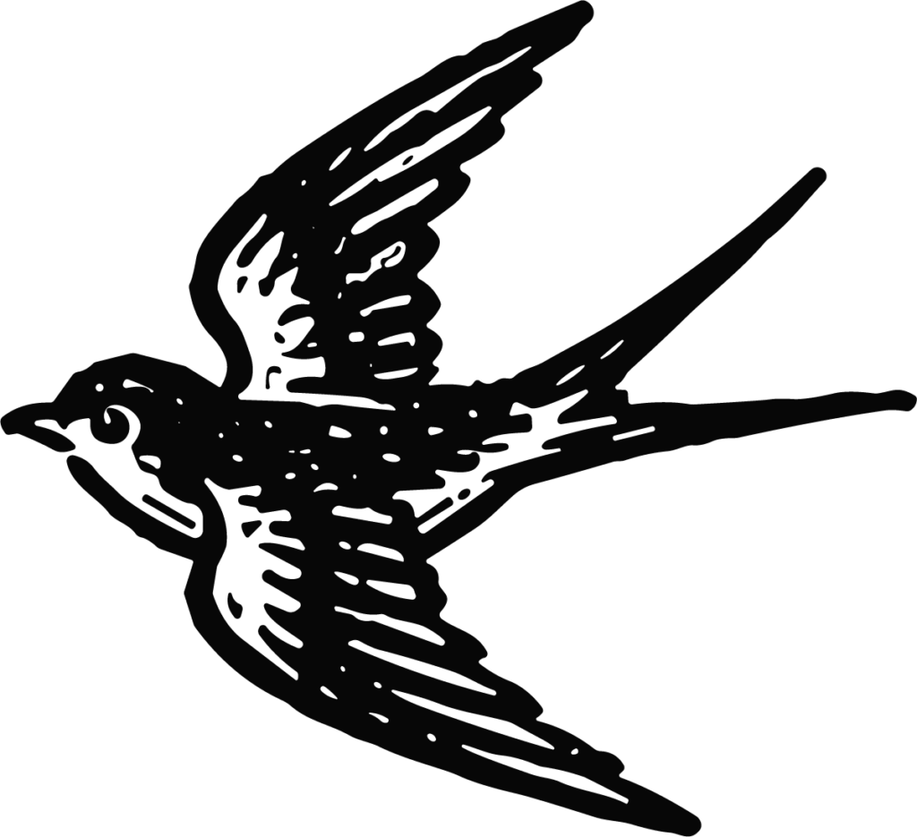 Flying Swallow SVG Vintage Engraving Vector