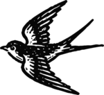 Flying Swallow SVG Vintage Engraving Vector