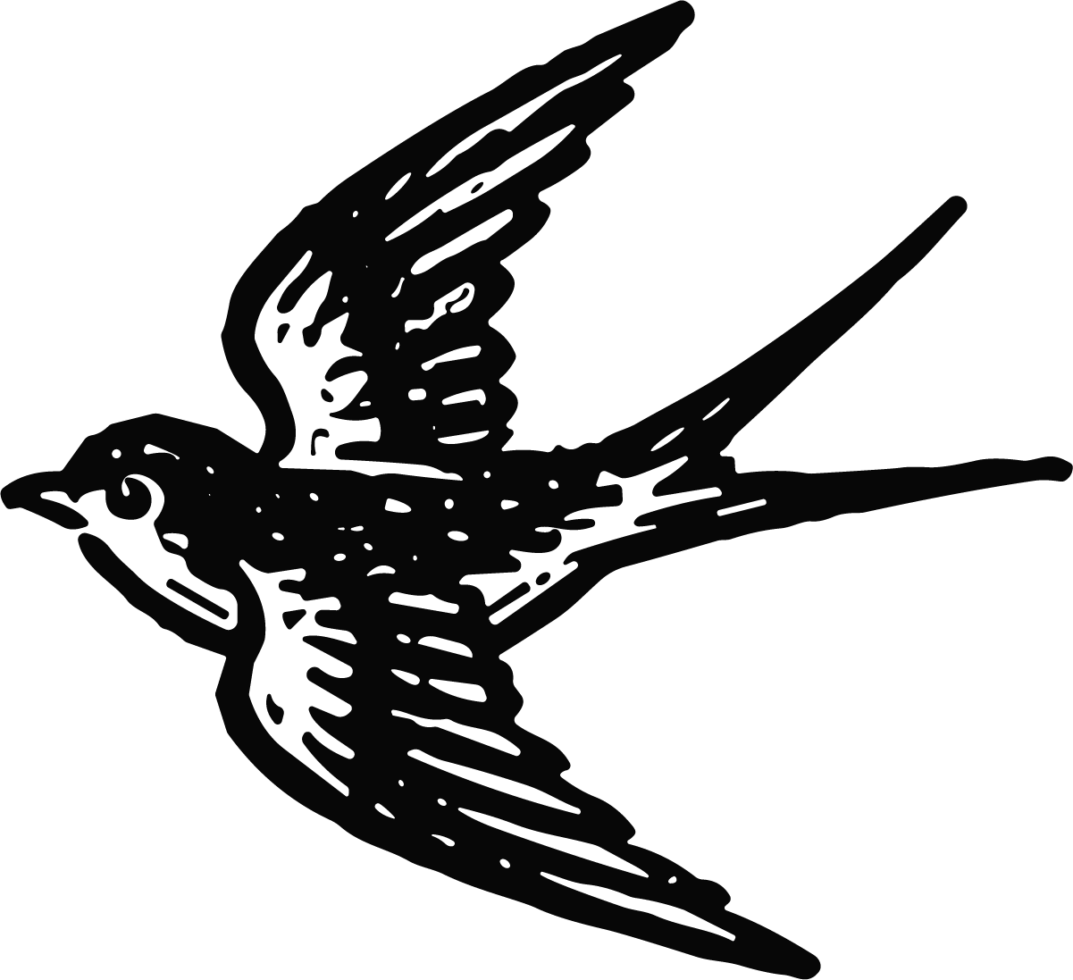 Flying Swallow SVG Vintage Engraving Vector - Image 1