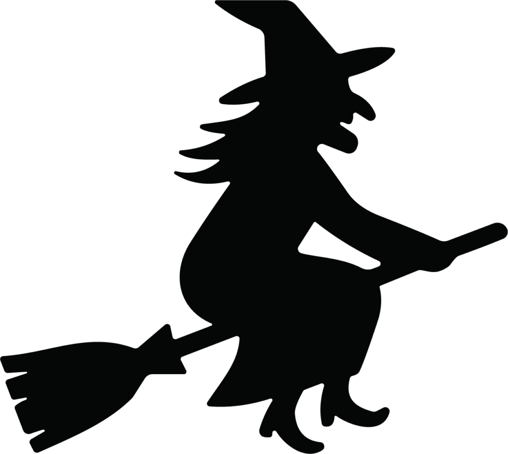 Flying Witch SVG Spooky Silhouette Vector