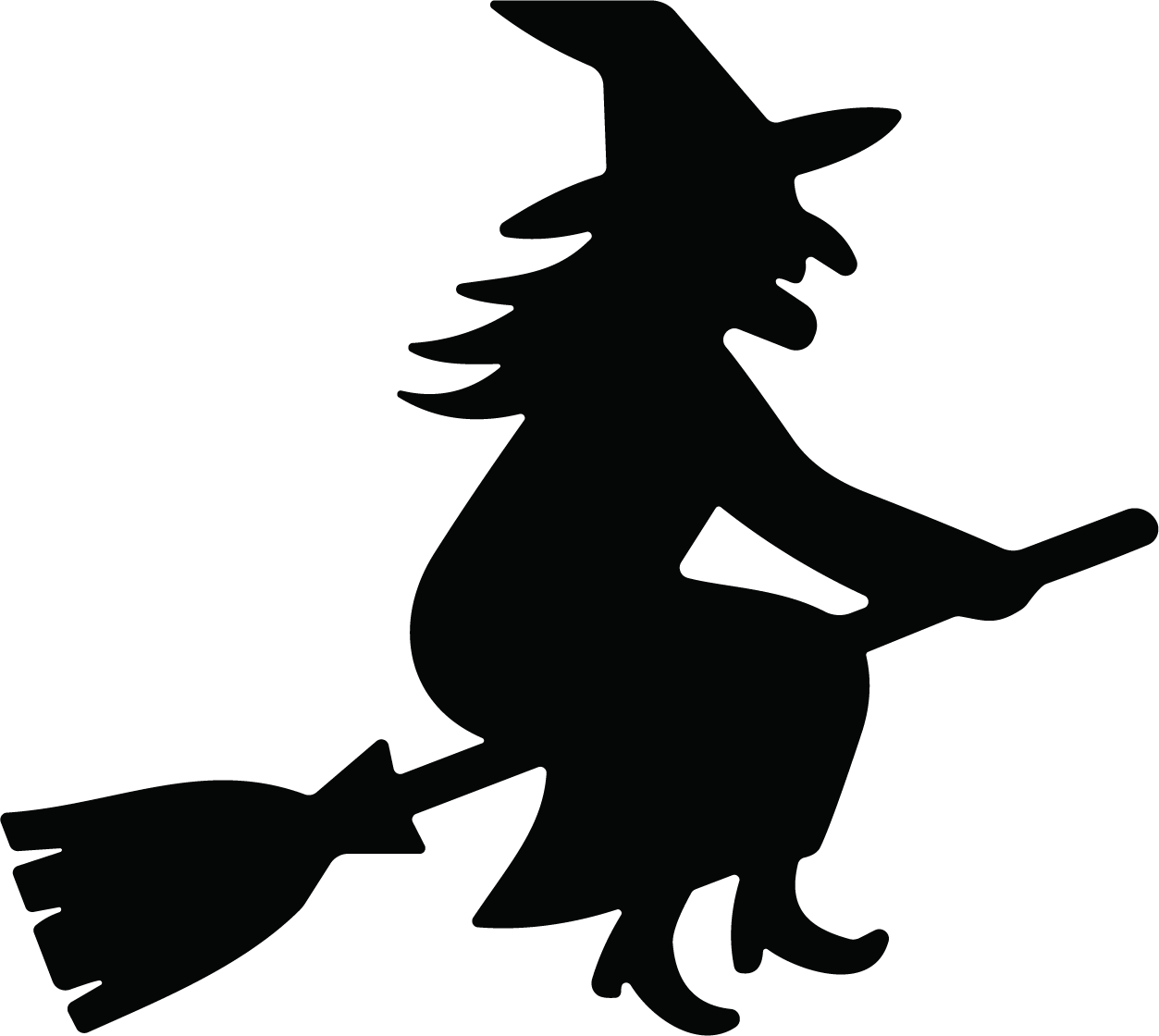 Flying Witch SVG Spooky Silhouette Vector - Image 1