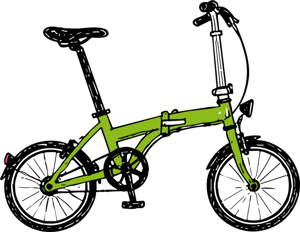 Folding Bicycle SVG Sketchy Line Art Vector
