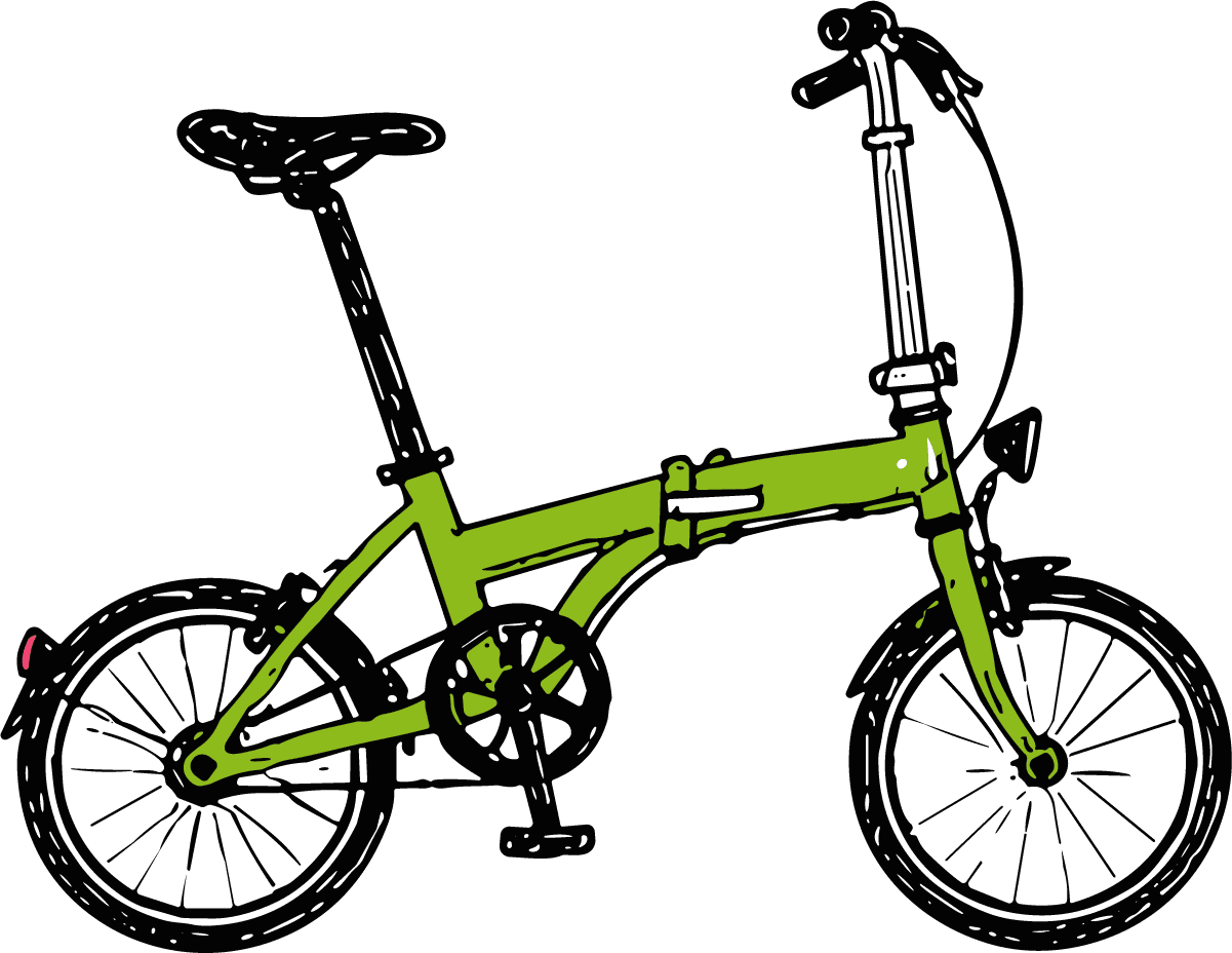 Folding Bicycle SVG Sketchy Line Art Vector - Image 1