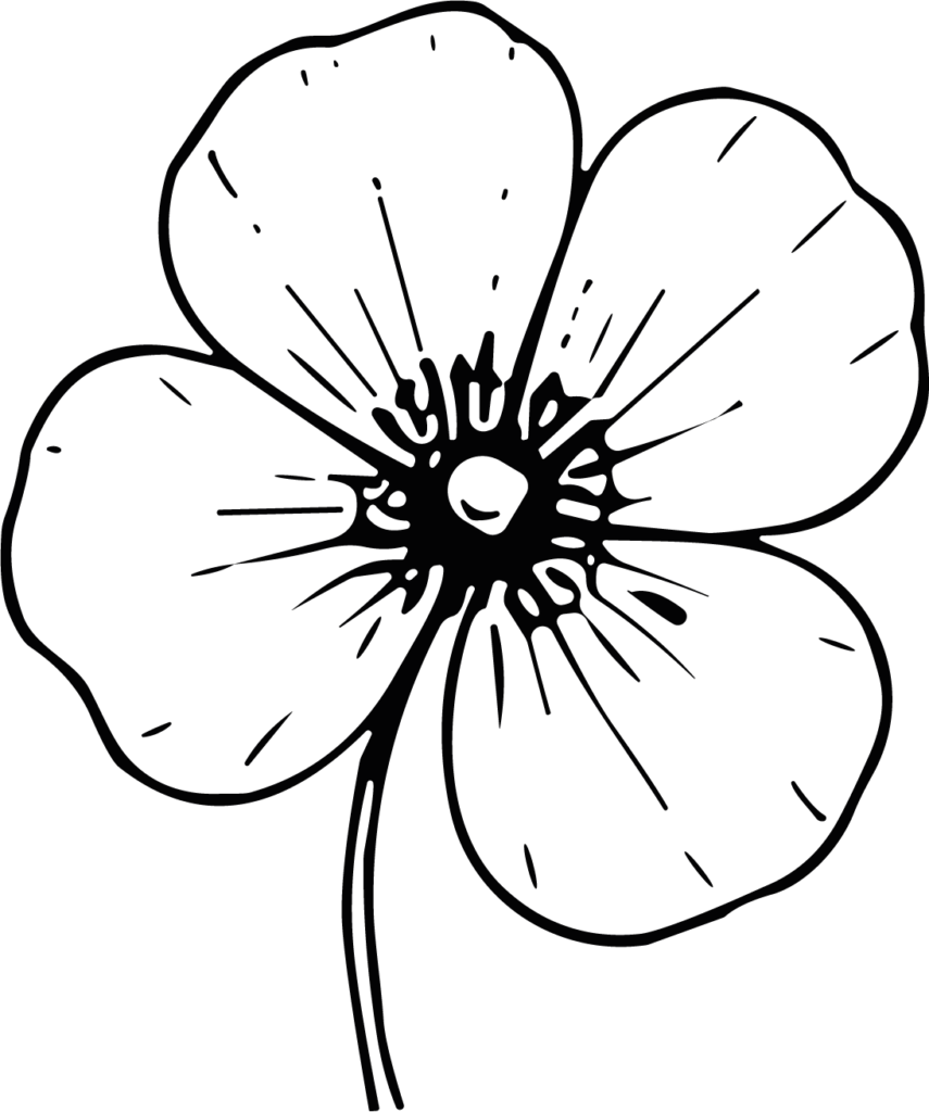 Four Leaf Clover SVG Bold Outline Vector