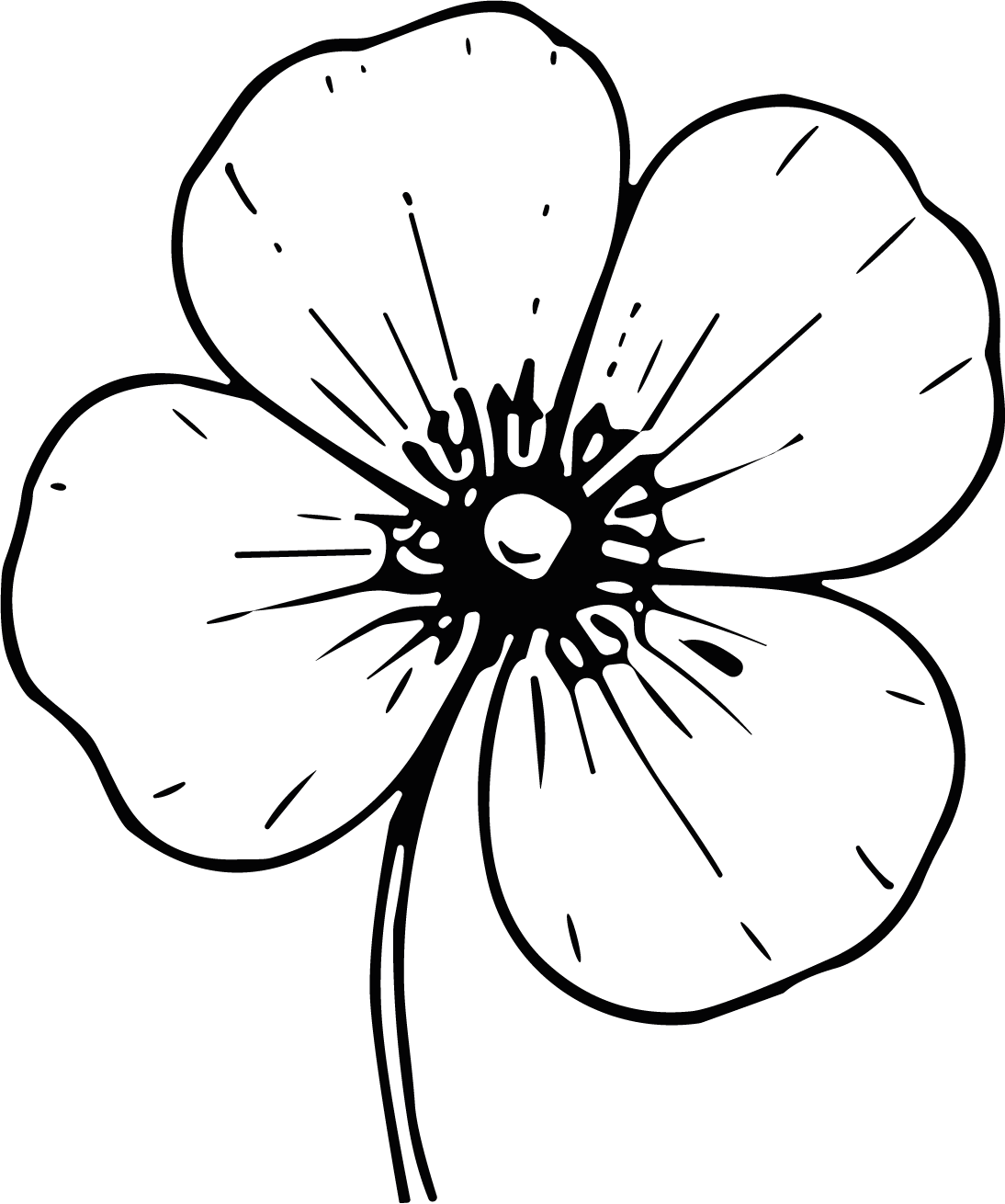 Four Leaf Clover SVG Bold Outline Vector - Image 1