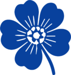 Four Petal Flower SVG Bold Blue Vector