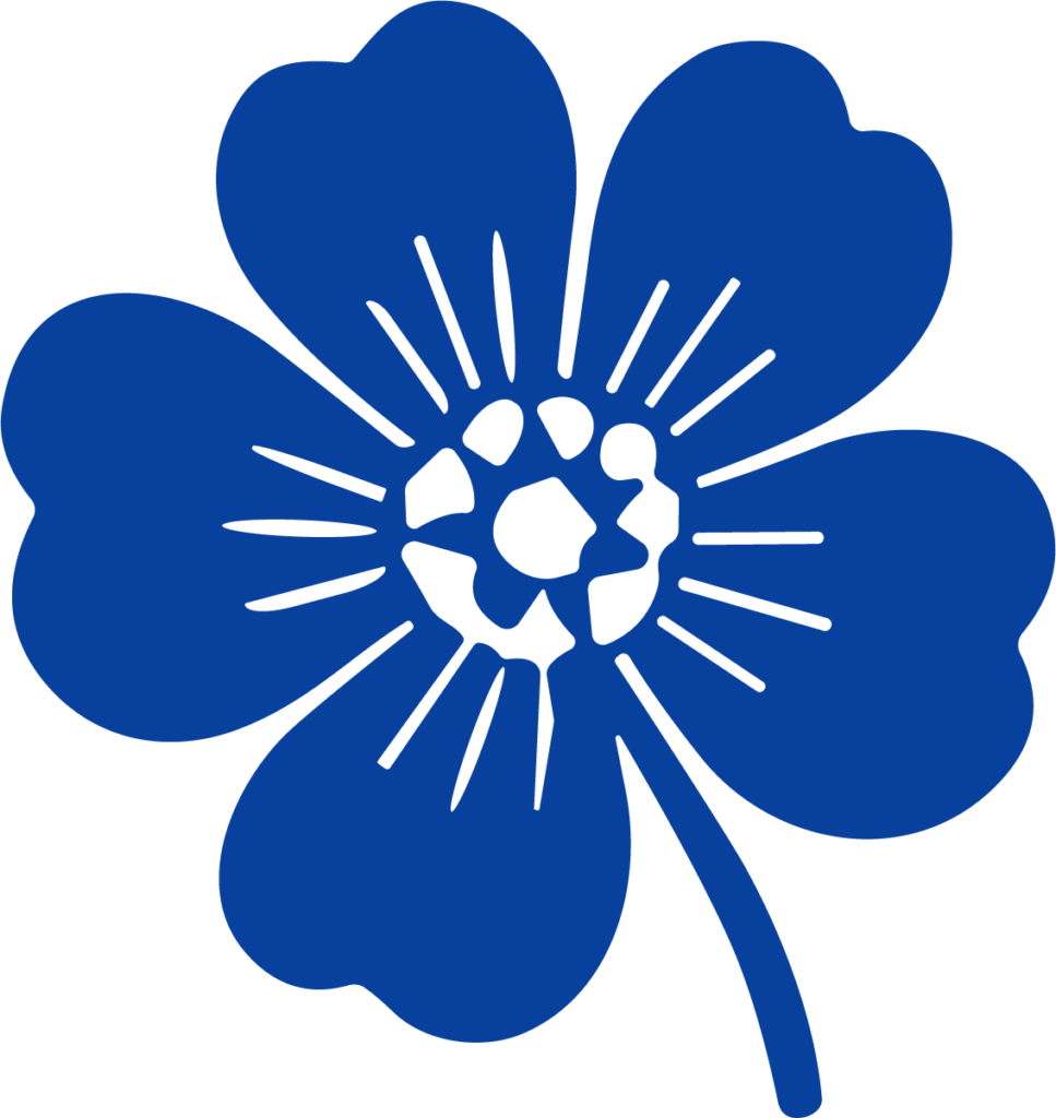 Four Petal Flower SVG Bold Blue Vector