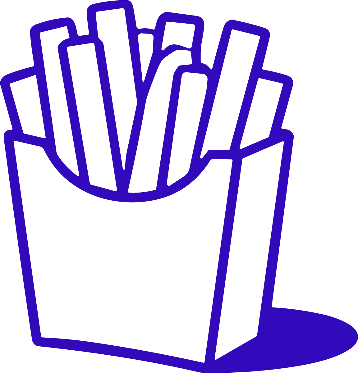 French Fries Box SVG Bold Outline Vector - Image 1