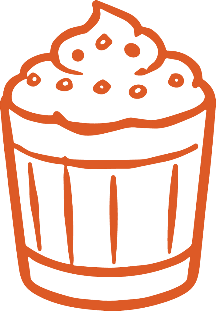 Frosted Cupcake SVG Hand-Sketched Charm Vector