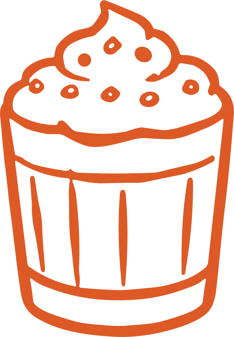 Frosted Cupcake SVG Hand-Sketched Charm Vector - Image 1