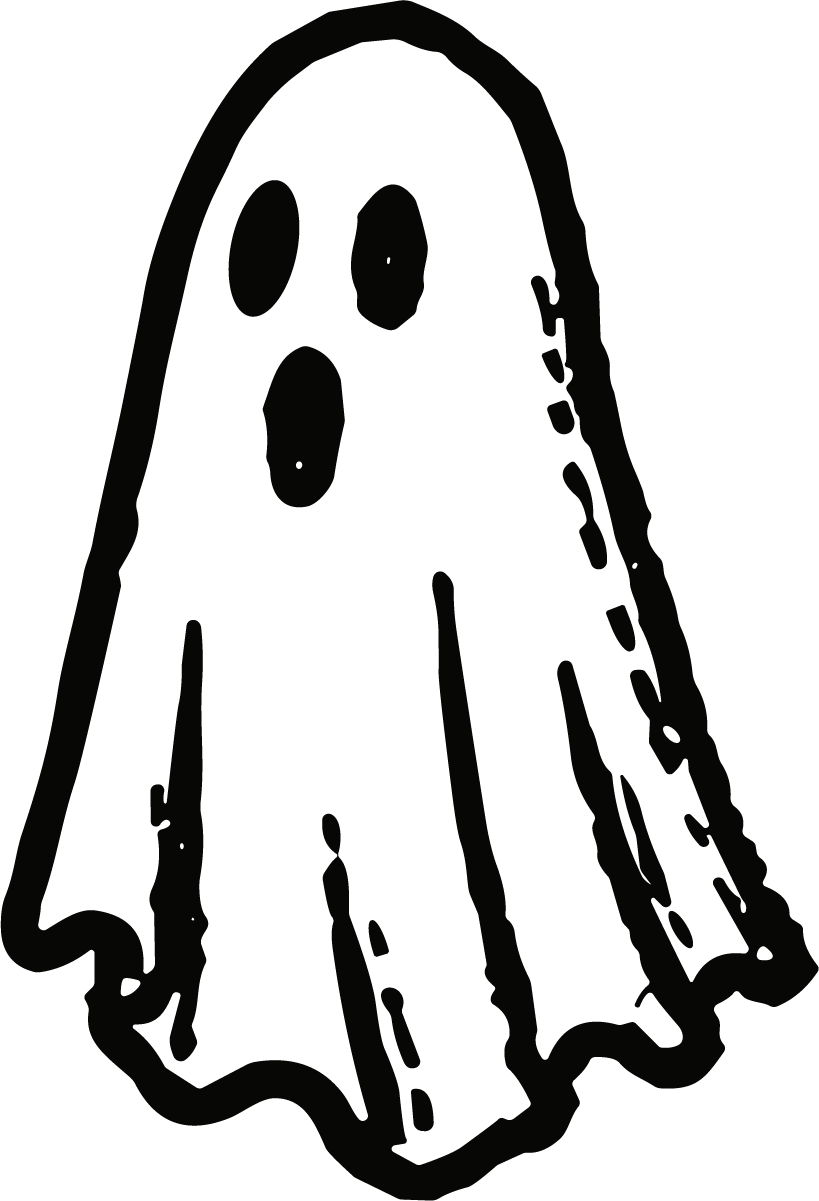 Ghost SVG Spooky Sketch Vector - Image 1