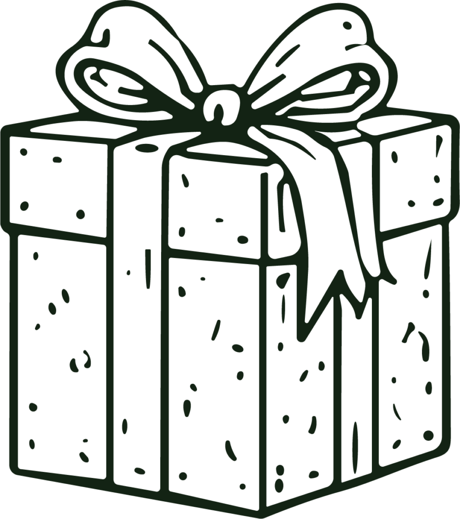 Gift Box SVG Hand-Sketched Outline Vector