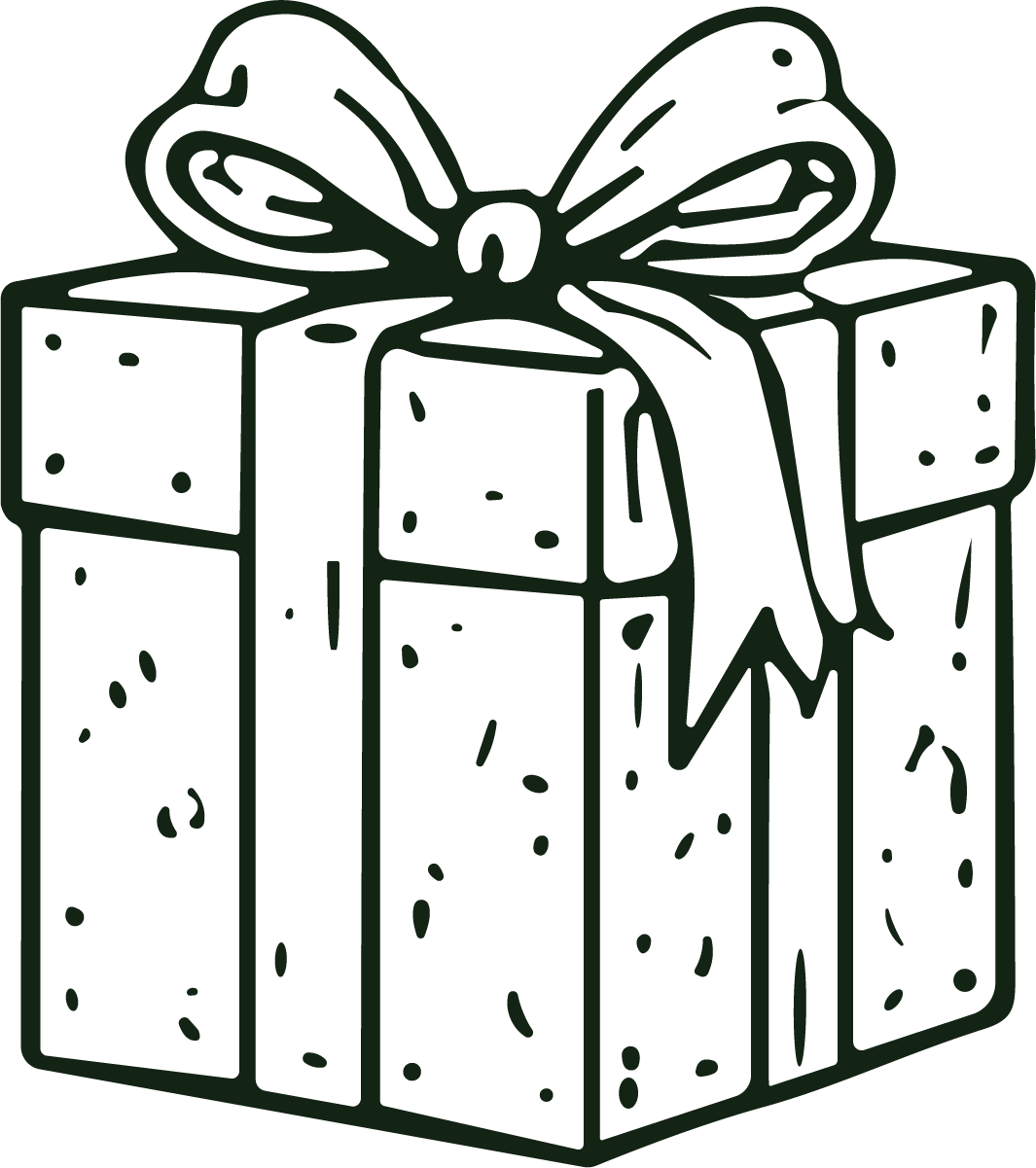 Gift Box SVG Hand-Sketched Outline Vector - Image 1