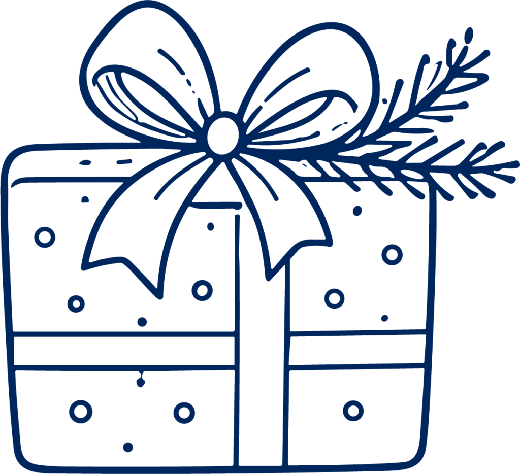 Gift Box Bow SVG Festive Sketch Vector