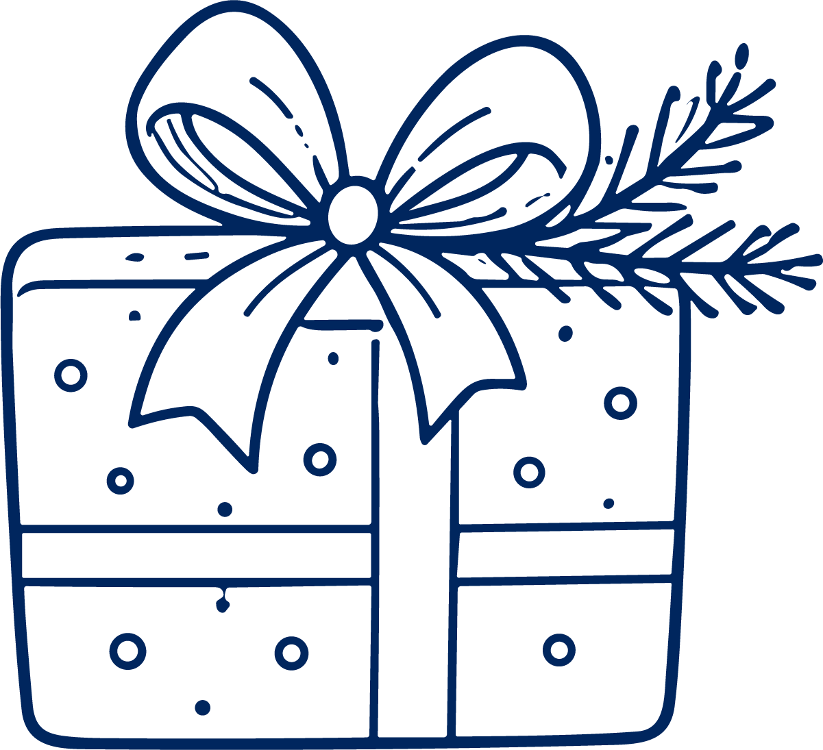 Gift Box Bow SVG Festive Sketch Vector - Image 1