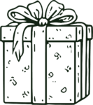 Gift Box SVG Ribboned Doodle Vector