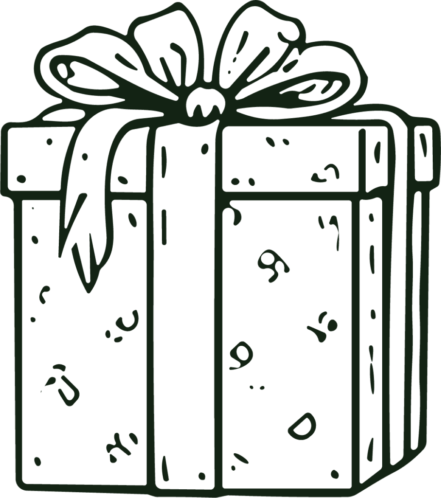 Gift Box SVG Ribboned Doodle Vector