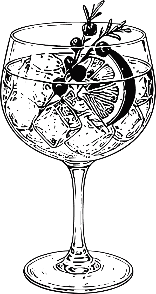 Gin And Tonic Detailed Line Art Vector - Image 1