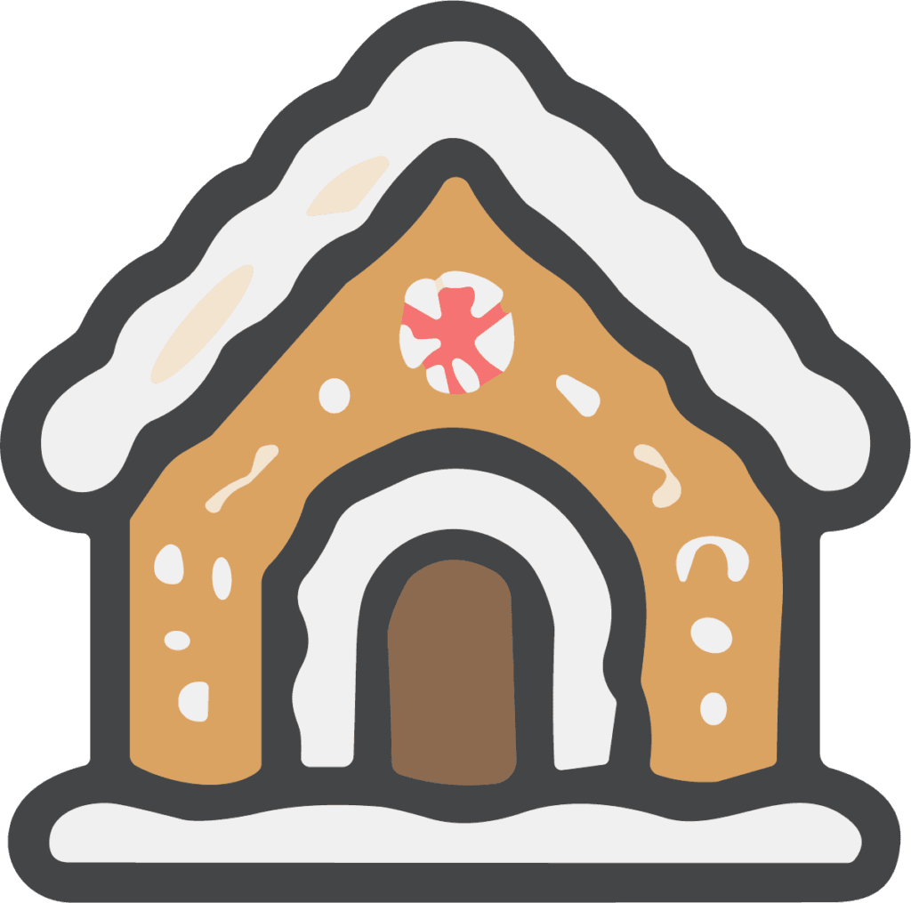 Gingerbread House SVG Frosted Holiday Vector