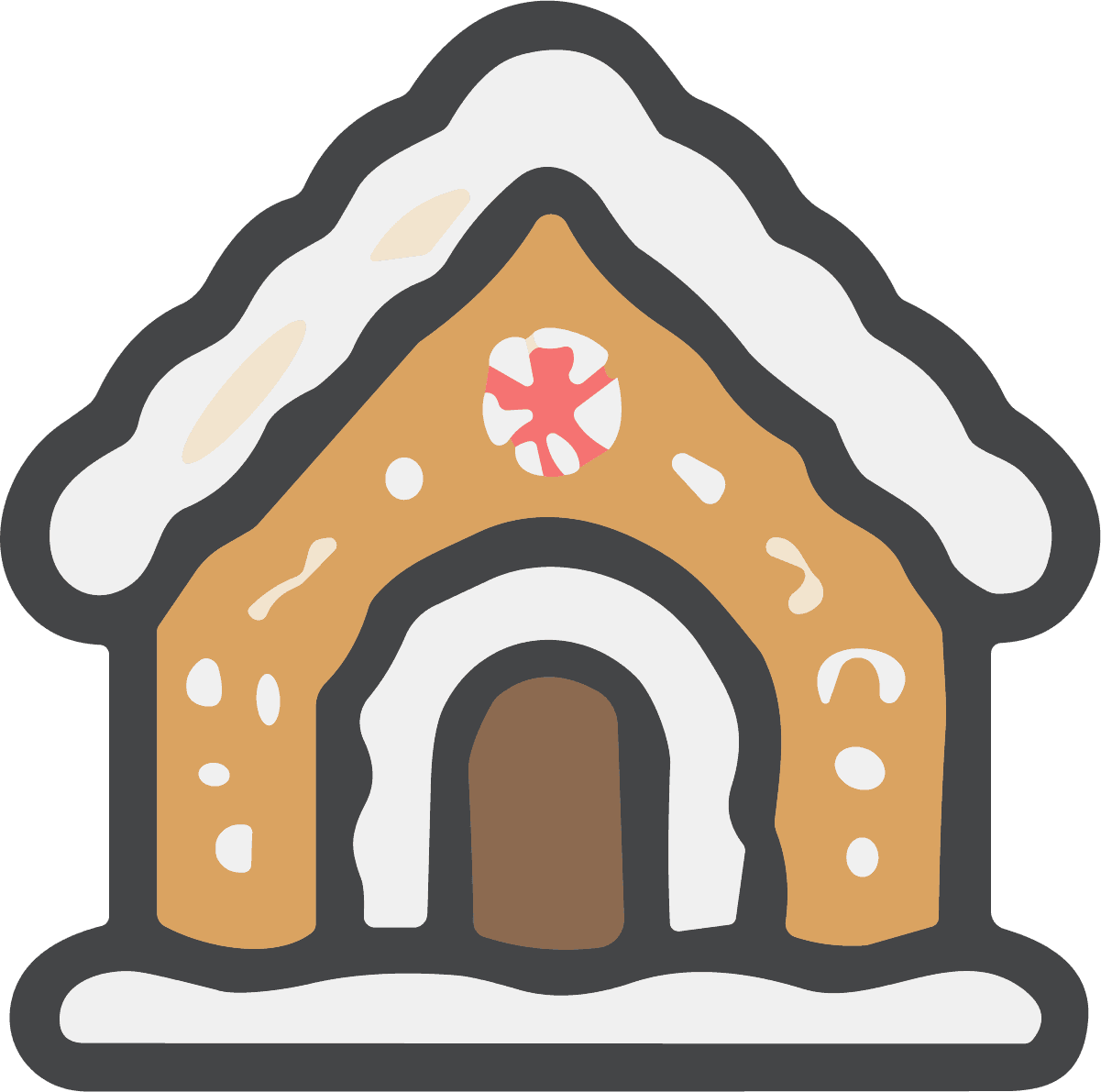 Gingerbread House SVG Frosted Holiday Vector - Image 1