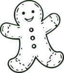 Gingerbread Man SVG Cheerful Outline Vector
