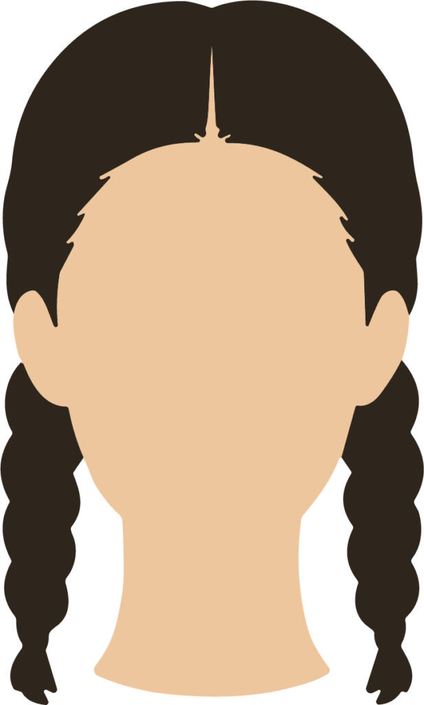 Girl With Braids SVG Simple Portrait Vector