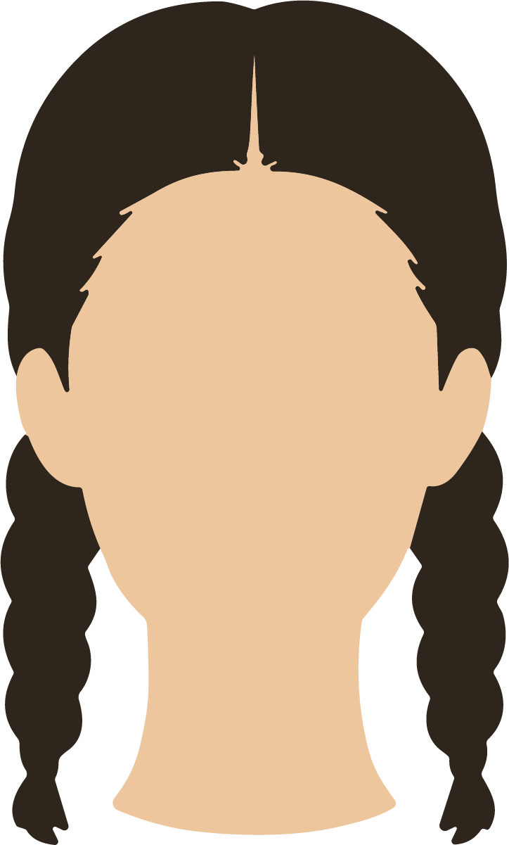 Girl With Braids SVG Simple Portrait Vector - Image 1