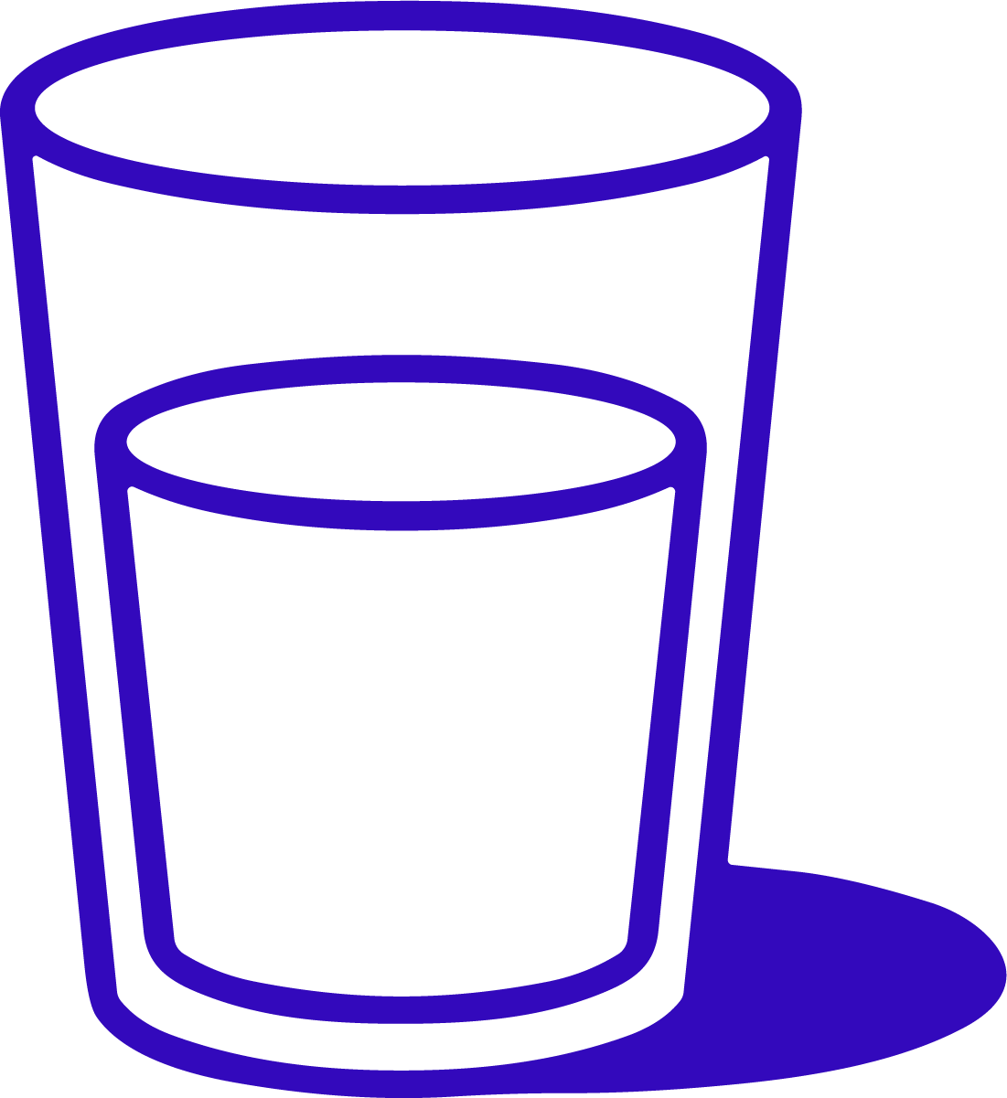 Glass Cup SVG Bold Outline Vector - Image 1