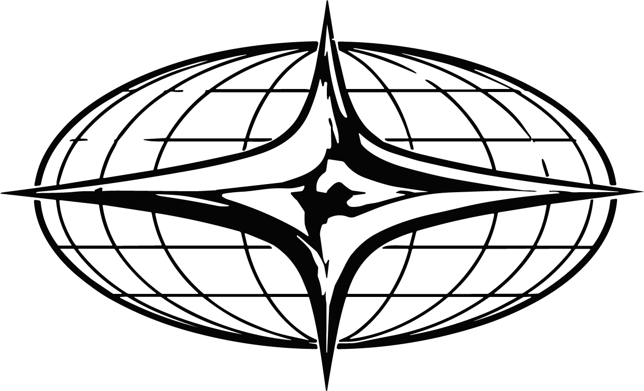 Globe Star Emblem SVG Sharp Wireframe Vector - Image 1