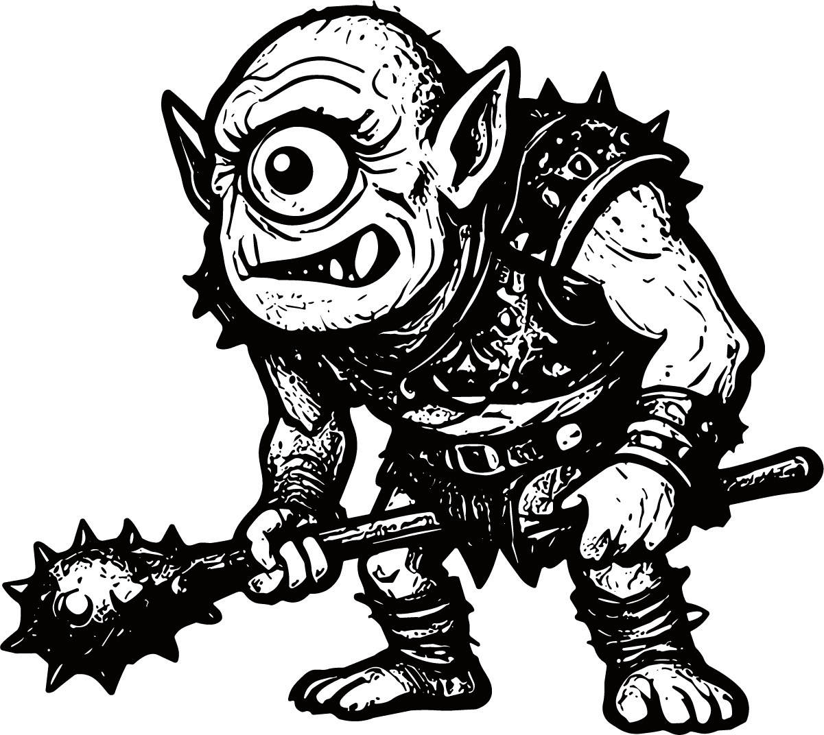 Goblin Warrior SVG Grim Ink Vector - Image 1