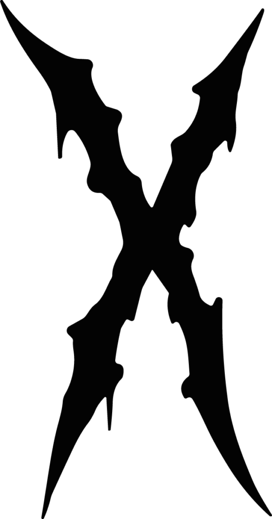 Gothic Letter X SVG Jagged Horror Vector