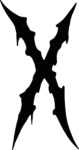 Gothic Letter X SVG Jagged Horror Vector
