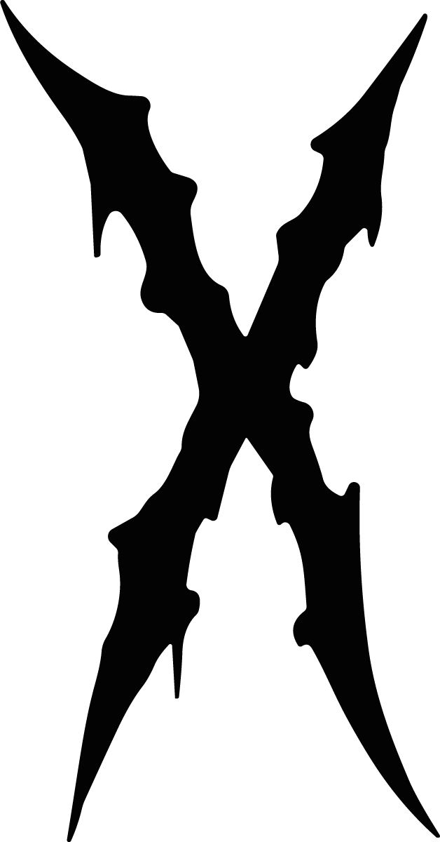 Gothic Letter X SVG Jagged Horror Vector - Image 1
