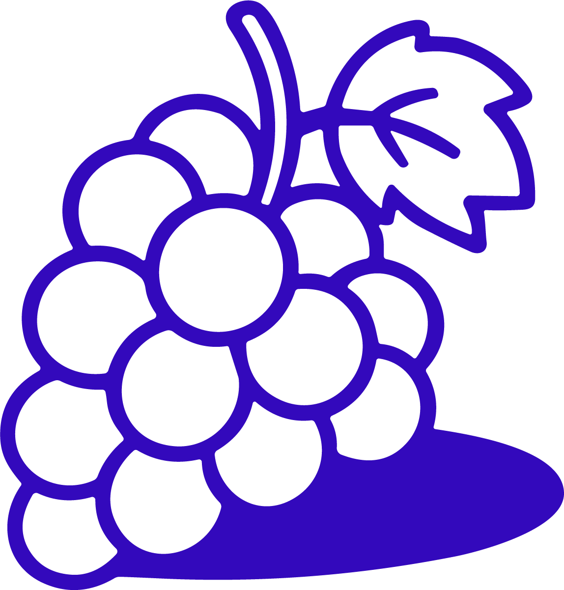 Grape Bunch SVG Bold Outline Vector - Image 1