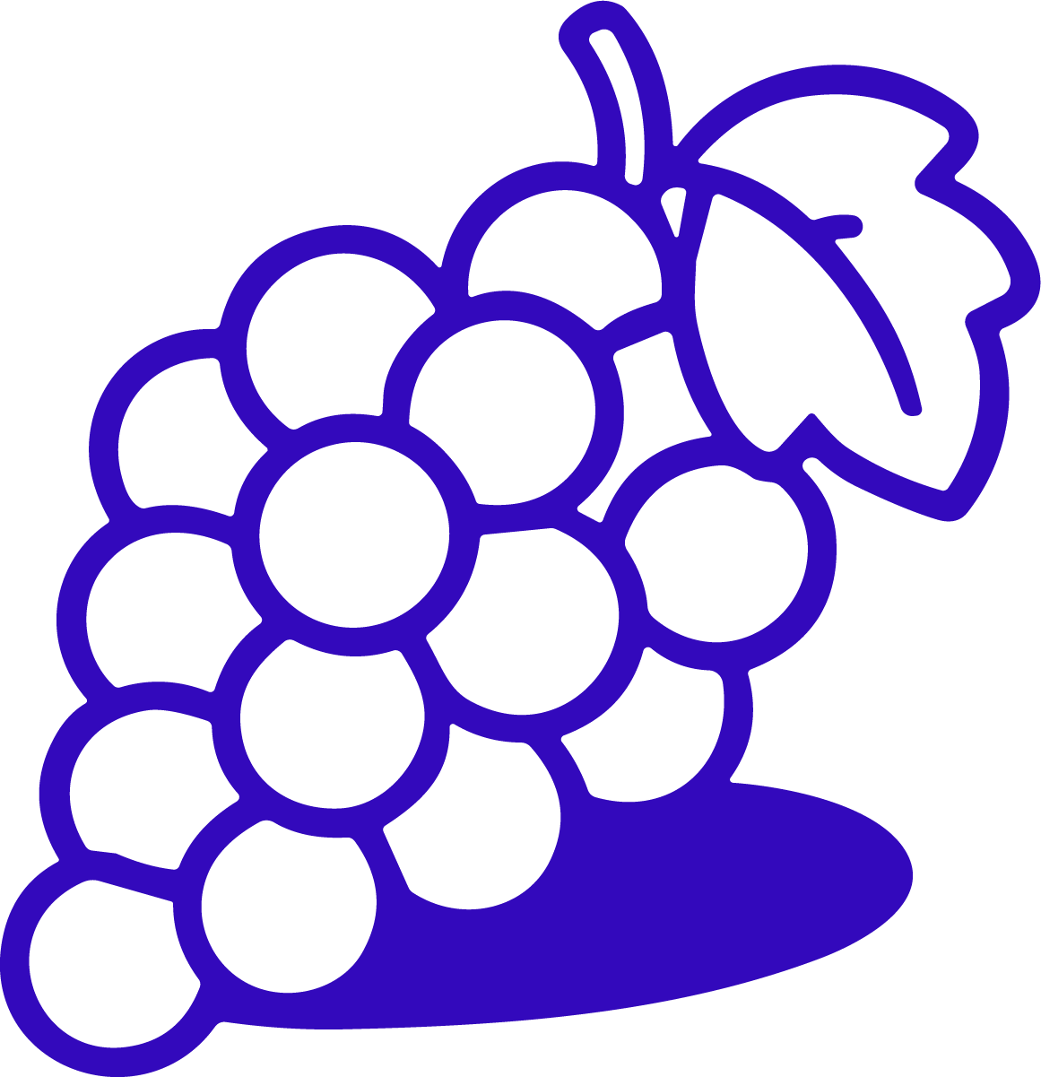 Grape Cluster SVG Bold Outline Vector - Image 1