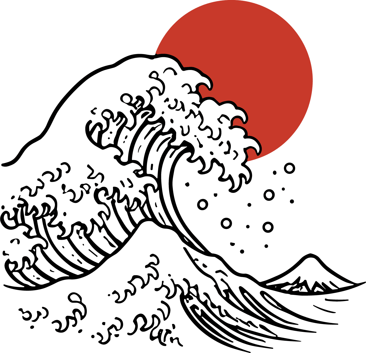 Great Wave SVG Bold Japanese Vector - Image 1