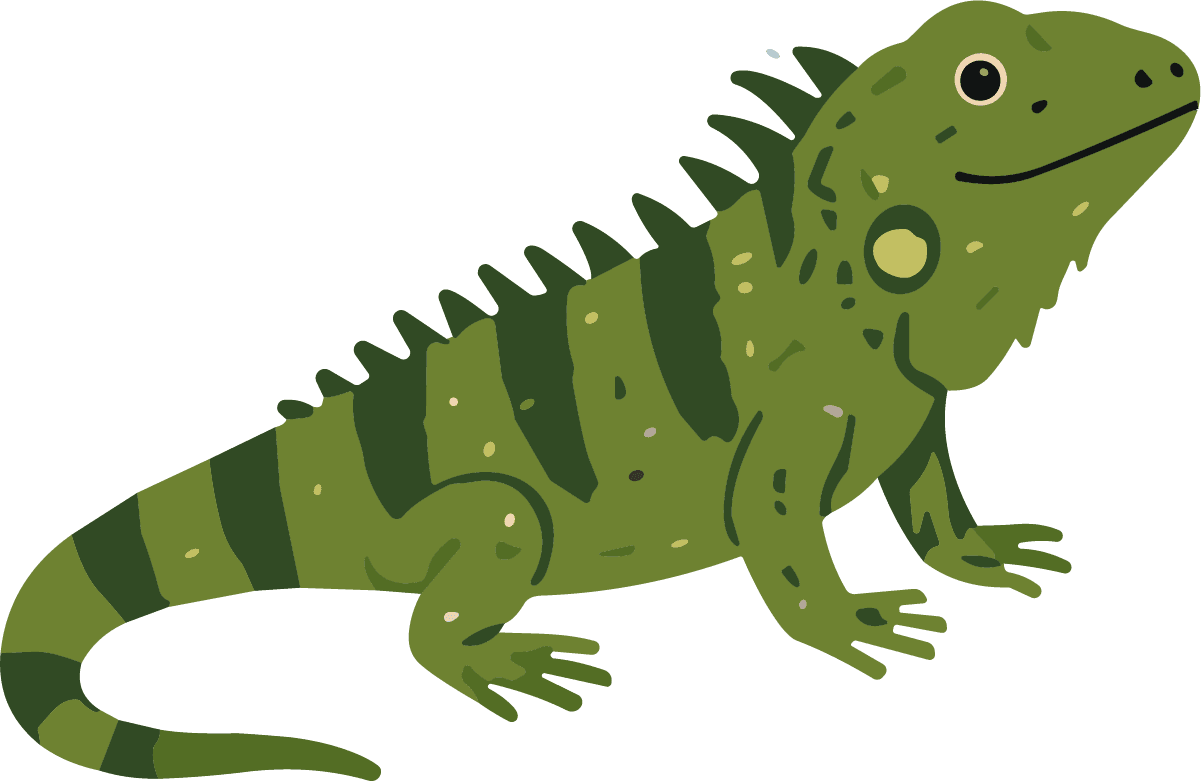 Green Iguana SVG Striped Reptile Vector - Image 1