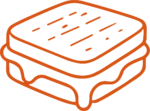 Grilled Cheese Sandwich SVG Melty Outline Vector